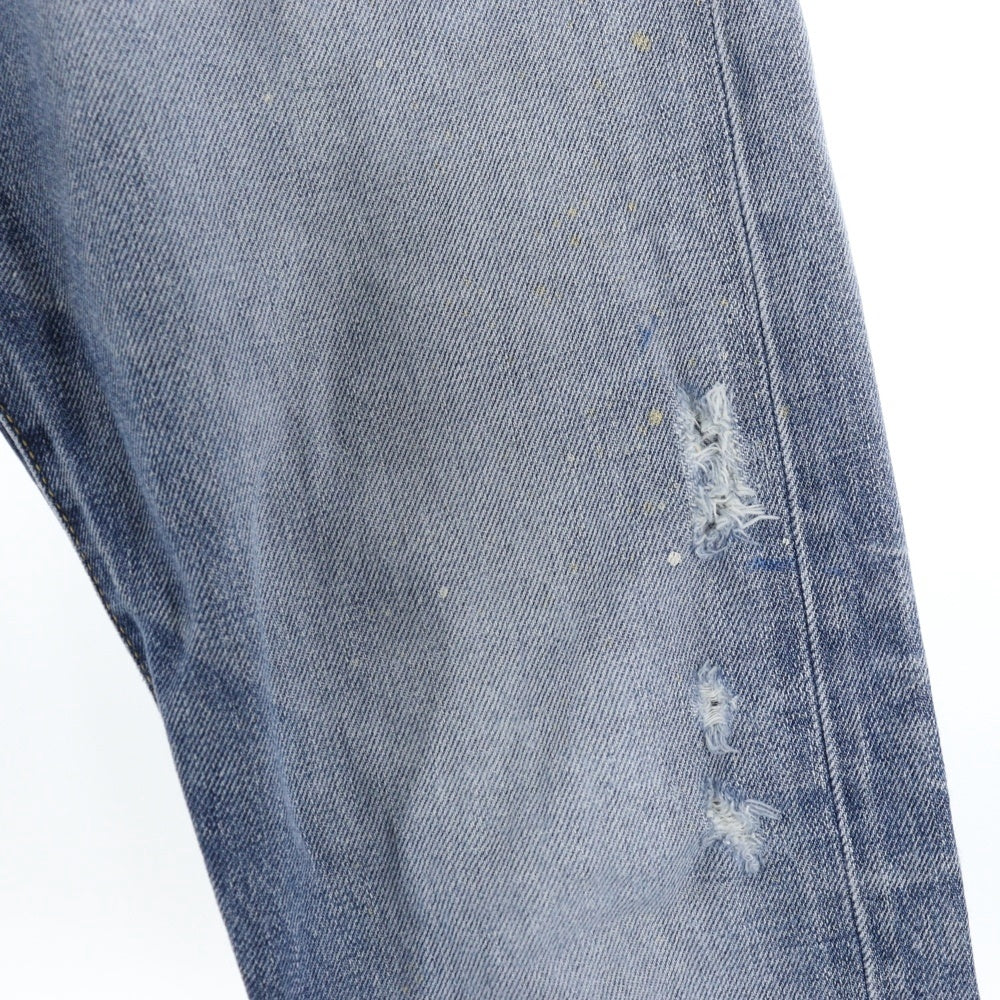 DENIM BY VANQUISH & FRAGMENT(デニムバイヴァンキッシュアンドフラグメント) ハードウォッシュ スリム ロークロッチ ジップフライ デニムパンツ インディゴ VFP4006