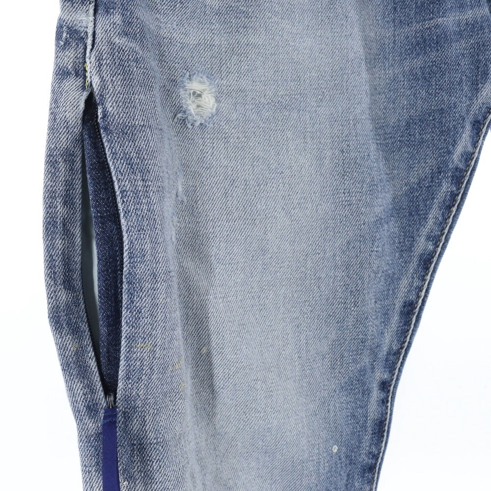 DENIM BY VANQUISH & FRAGMENT(デニムバイヴァンキッシュアンドフラグメント) ハードウォッシュ スリム ロークロッチ ジップフライ デニムパンツ インディゴ VFP4006