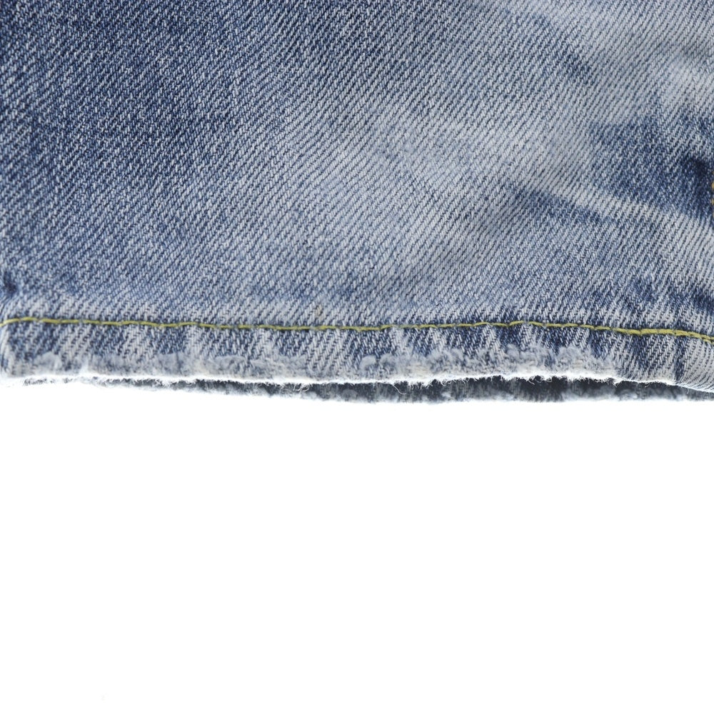 DENIM BY VANQUISH & FRAGMENT(デニムバイヴァンキッシュアンドフラグメント) ハードウォッシュ スリム ロークロッチ ジップフライ デニムパンツ インディゴ VFP4006