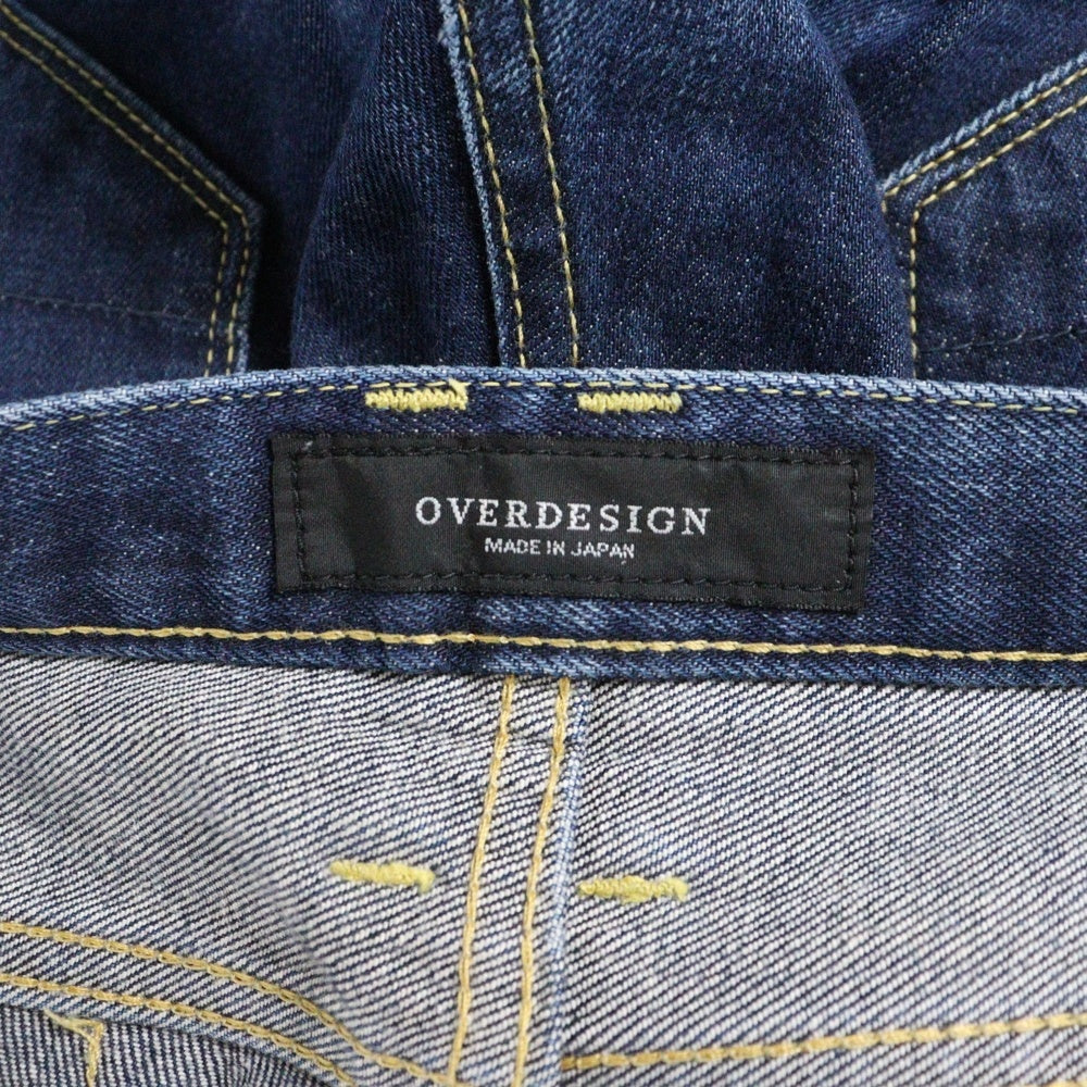 OVERDESIGN(オーバーデザイン) コットンストレッチ ボタンフライ デニム スキニーパンツ インディゴ