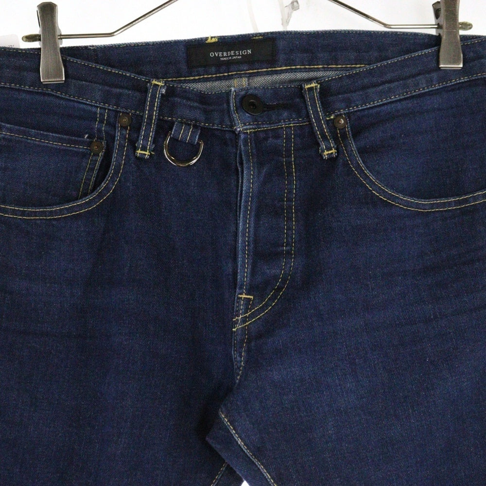 OVERDESIGN(オーバーデザイン) コットンストレッチ ボタンフライ デニム スキニーパンツ インディゴ