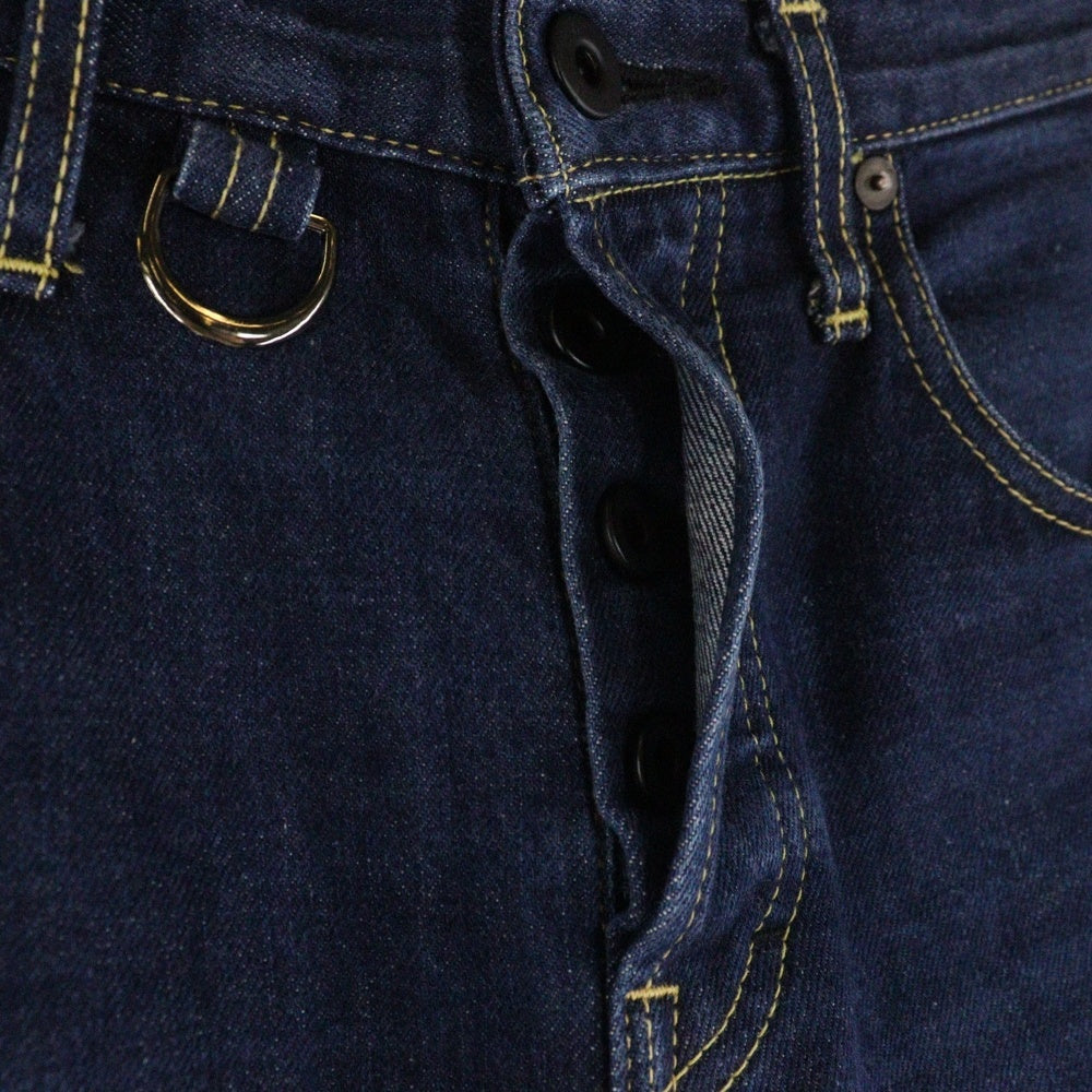 OVERDESIGN(オーバーデザイン) コットンストレッチ ボタンフライ デニム スキニーパンツ インディゴ