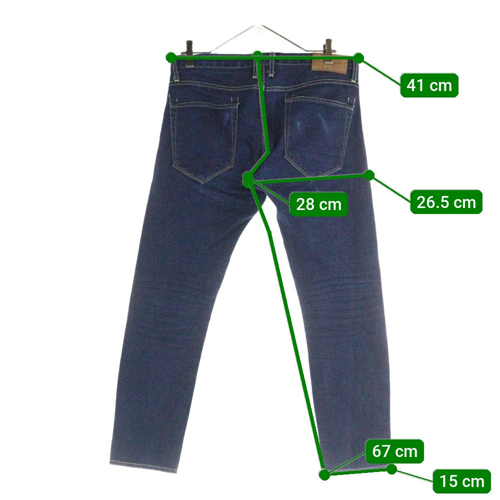 OVERDESIGN(オーバーデザイン) コットンストレッチ ボタンフライ デニム スキニーパンツ インディゴ
