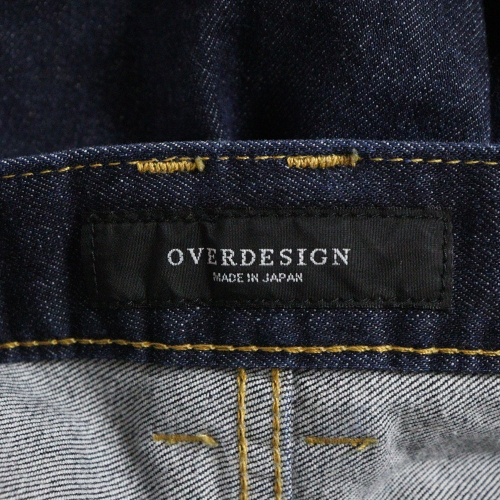 OVERDESIGN(オーバーデザイン) シューレースバイアスラインデザイン コットンストレッチ デニム スキニーパンツ インディゴ