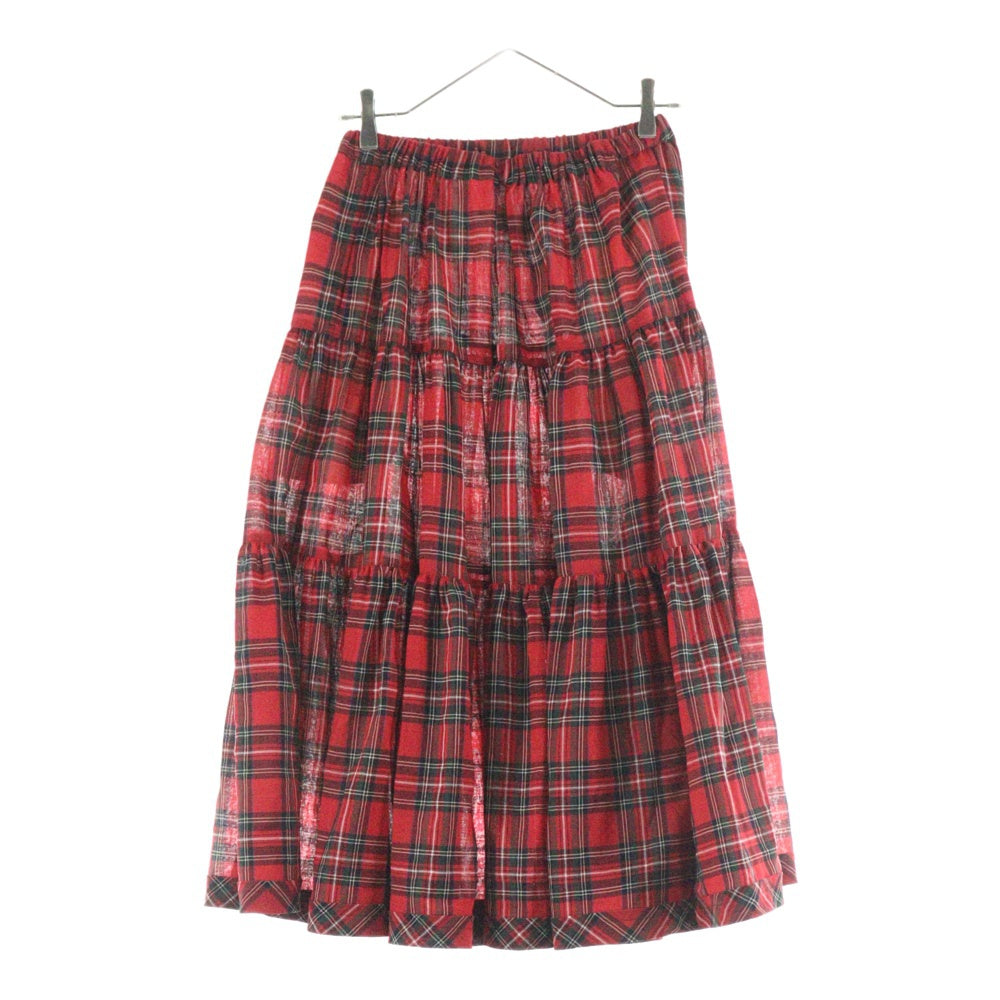 TAO COMME des GARCONS(タオコムデギャルソン) 23AW チェック柄 ロングスカート レディース レッド TL-S009 AD2023