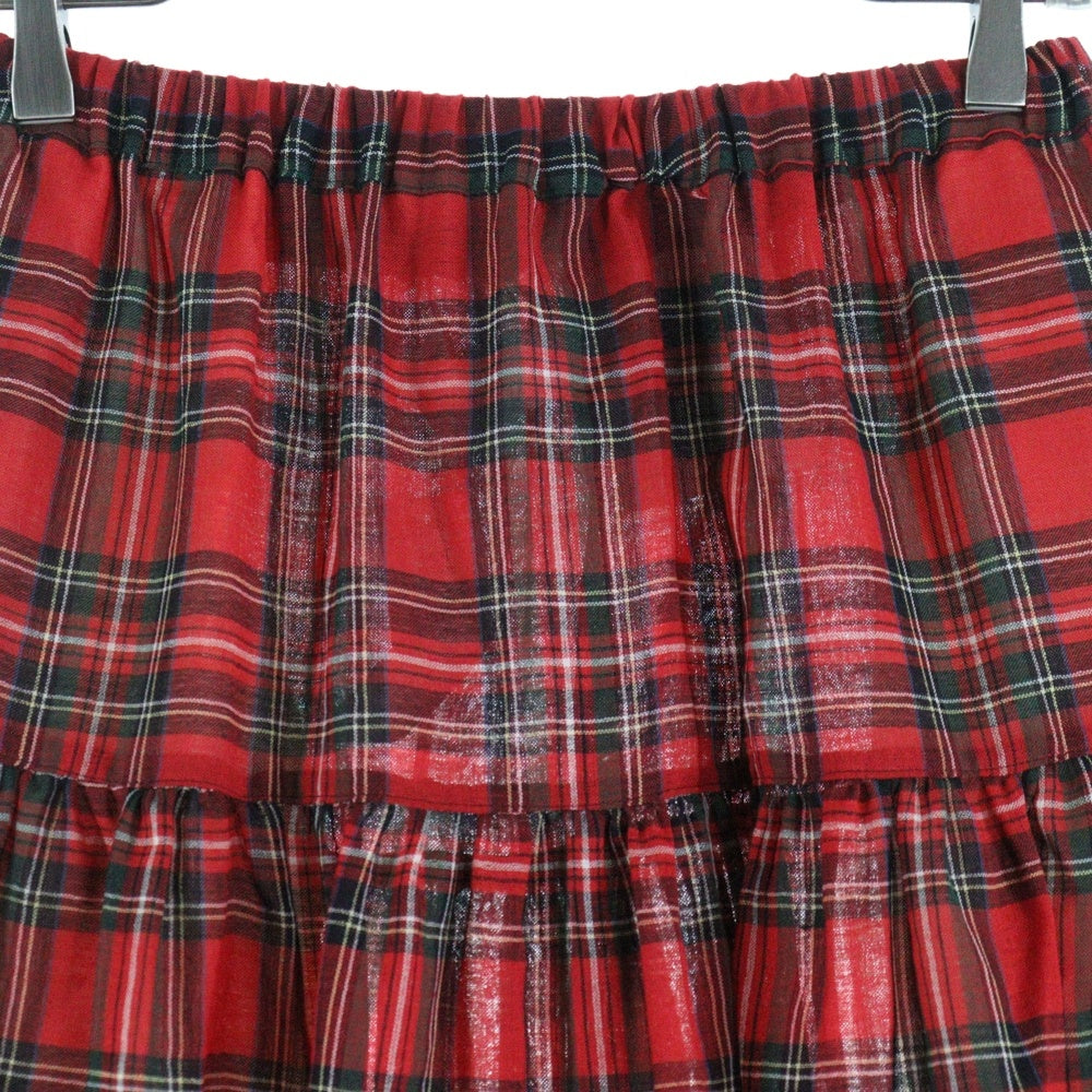 TAO COMME des GARCONS(タオコムデギャルソン) 23AW チェック柄 ロングスカート レディース レッド TL-S009 AD2023