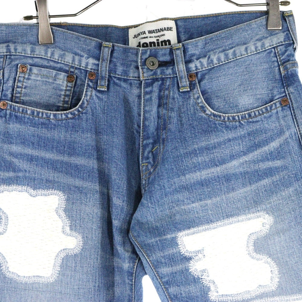 JUNYA WATANABE COMME des GARCONS(ジュンヤワタナベ コムデギャルソン) 19SS リペア加工 ストレートデニムパンツ ジーンズ インディゴ XC-P005 AD2018