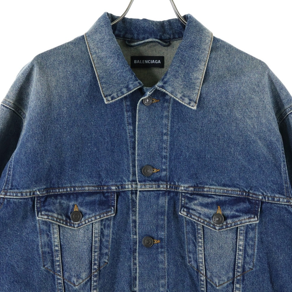 BALENCIAGA(バレンシアガ) 19AW バック刺繍デニム ジャケット JP57 2019 01145 ブルー