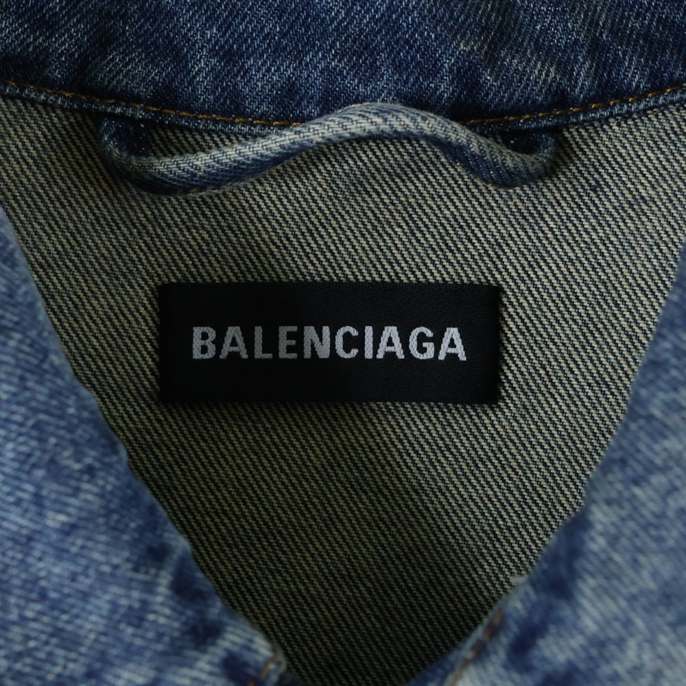 BALENCIAGA(バレンシアガ) 19AW バック刺繍デニム ジャケット JP57 2019 01145 ブルー