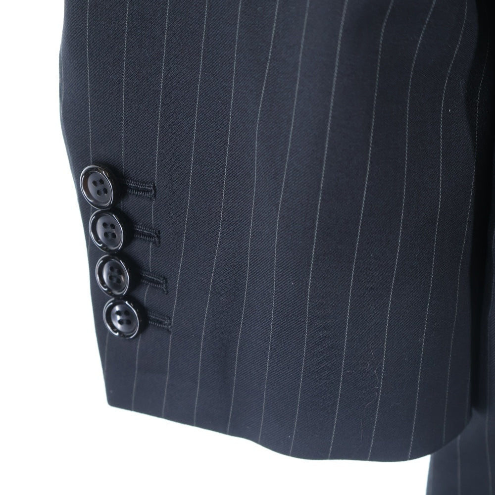 NO BRAND(ノーブランド) WOOL STRIPE JACKET ウール ストライプ テーラードジャケット ブラック EPMRL-JKT01