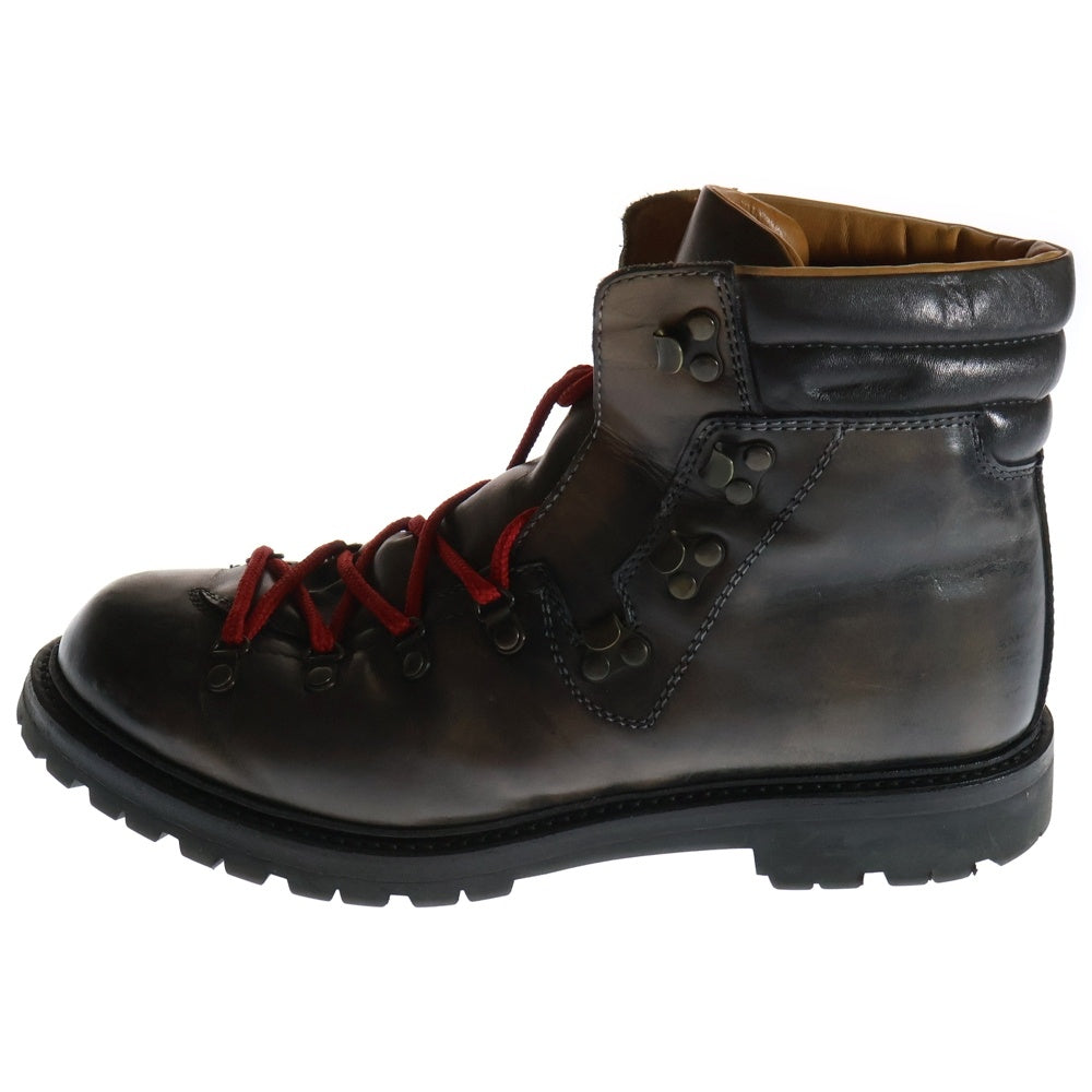 三陽山長(サンヨウヤマチョウ) レザー トレッキング レースアップ ブーツ ブラウン