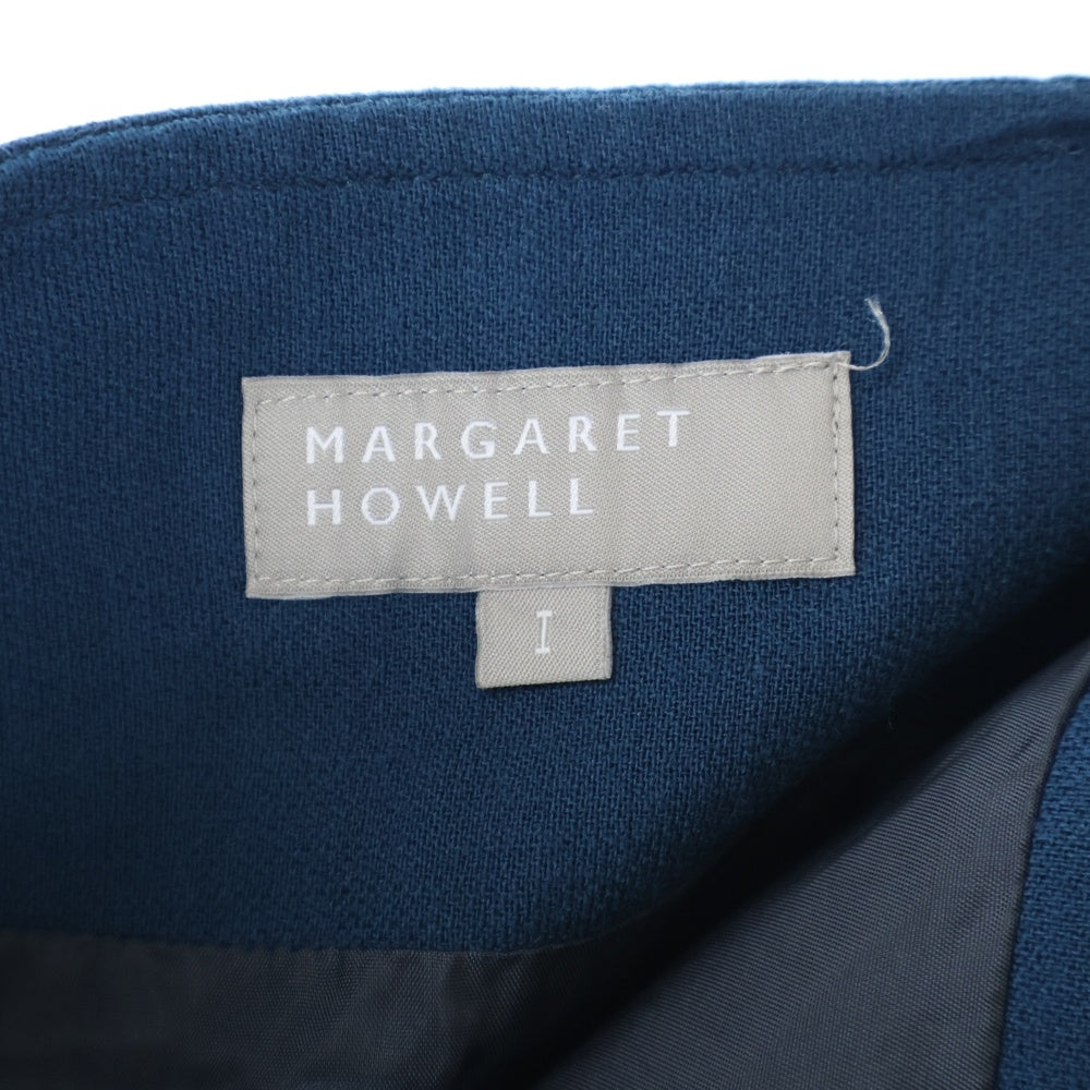 MARGARET HOWELL(マーガレットハウエル) タックプリーツスカート ブルー 578-232816