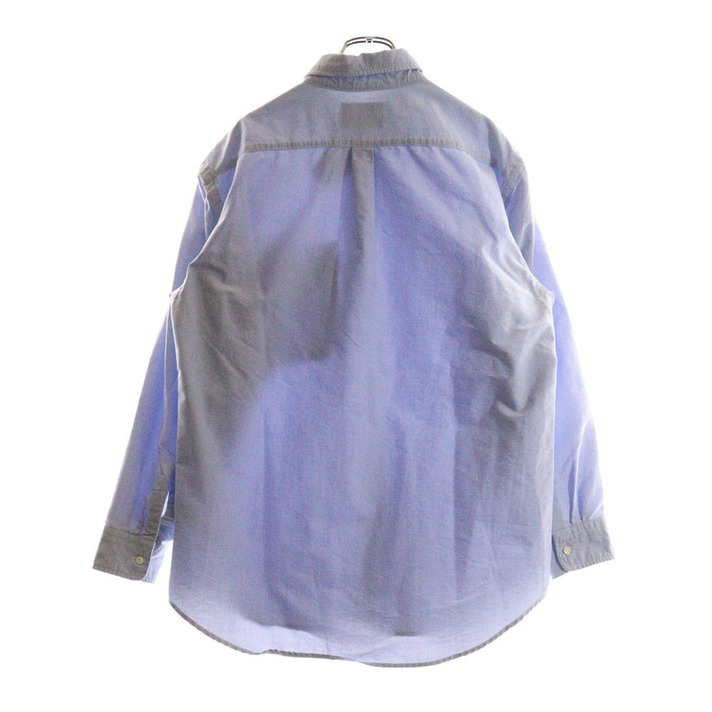THE NORTH FACE(ザノースフェイス) サイドポケット ロゴ刺繍 オックスフォードボタンダウン 長袖シャツ ブルー NT3300N