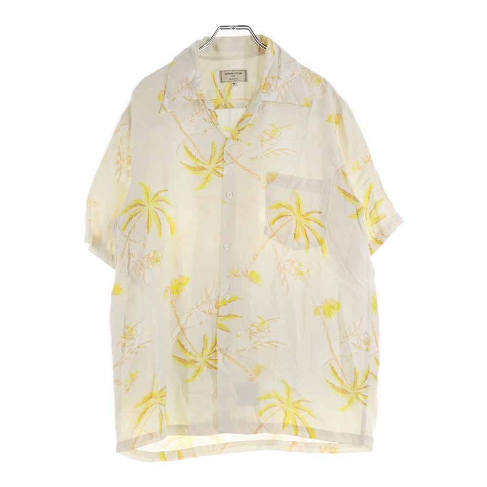 MAISON KITSUNE(メゾンキツネ) KMH30500 総柄 レーヨン 半袖オープンカラーシャツ アイボリー