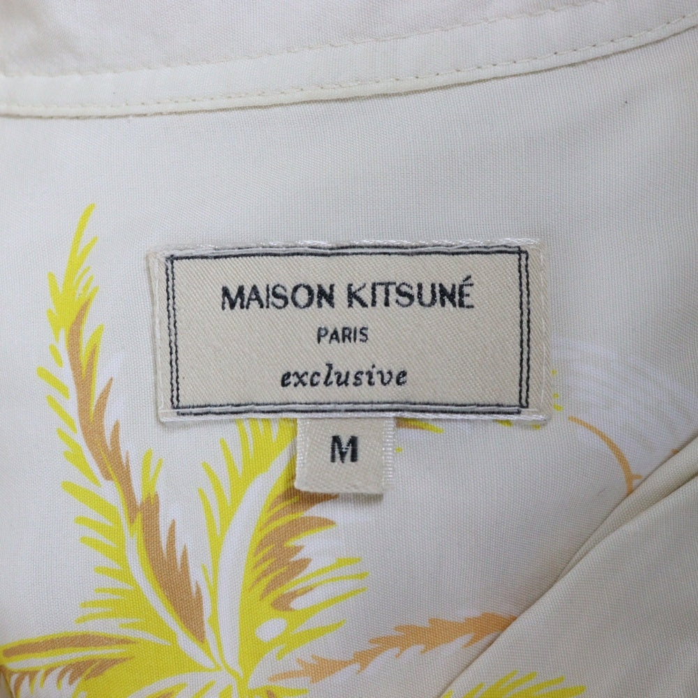 MAISON KITSUNE(メゾンキツネ) KMH30500 総柄 レーヨン 半袖オープンカラーシャツ アイボリー