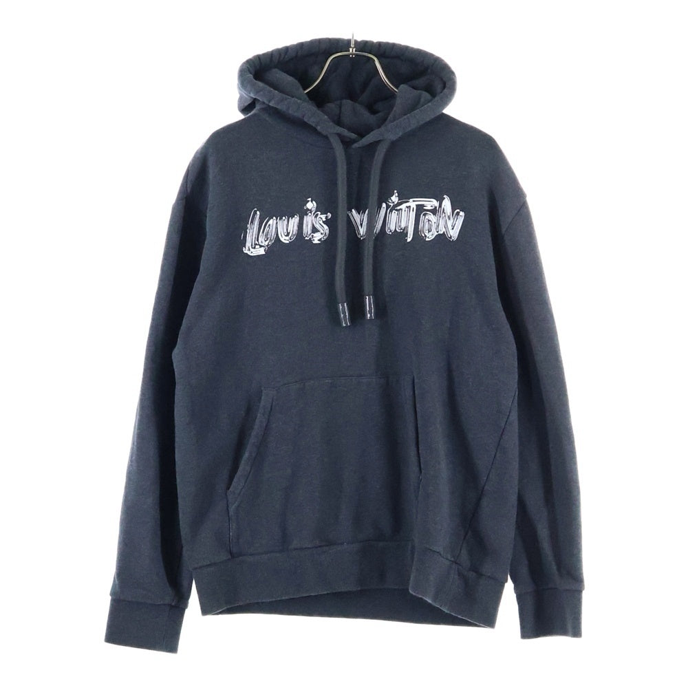 LOUIS VUITTON(ルイヴィトン) 24SS LOGO PRINT PARKA ロゴプリント スウェットパーカー プルオーバー フーディ グレー RM241MQ UYR HQY47W