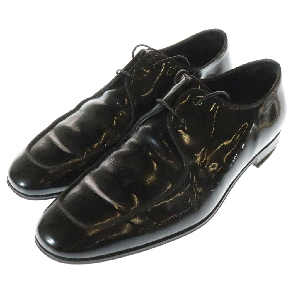 Ermenegildo Zegna(エルメネジルドゼニア) エナメル ビブラムソール レースアップ ドレスシューズ ブラック