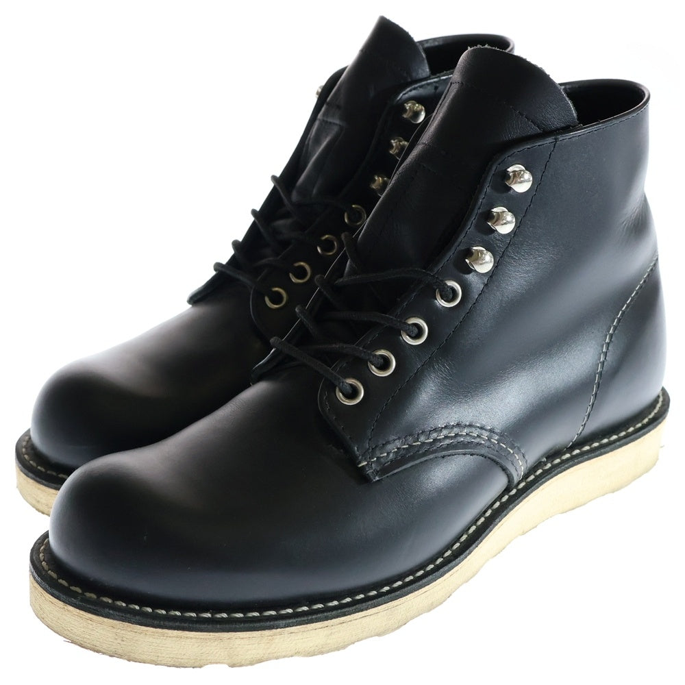 RED WING(レッド ウイング) 6-inch Classic Round 6インチ クラシックラウンド レースアップ レザー ブーツ ブラック US7.5/25.5cm 8165