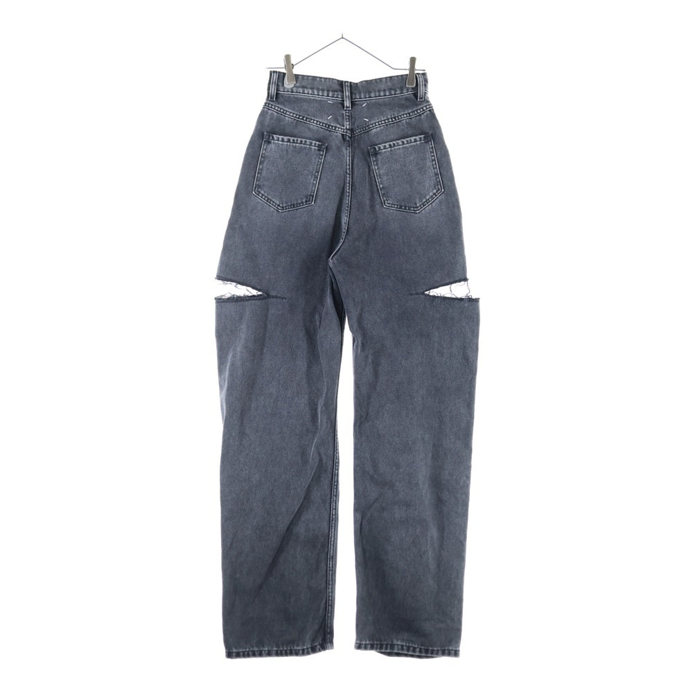 Maison Margiela 1(メゾンマルジェラ) SLASH DETAIL DENIM PANTS スラッシュディティール 5ポケット デニムパンツ ブラック レディース S51LA0051