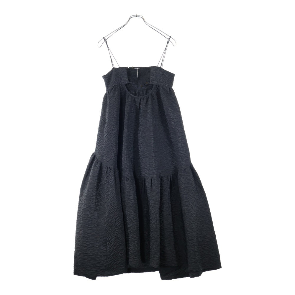 MAISON SPECIAL(メゾンスペシャル ) ウォッシュド加工 ノースリーブ ロングワンピース レディース ブラック 21212265104