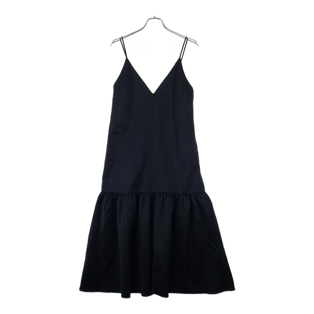 LE CIEL BLEU(ルシェルブルー) レーヨン混 サテンロウ ギャザーワンピース レディース ブラック 19A65517