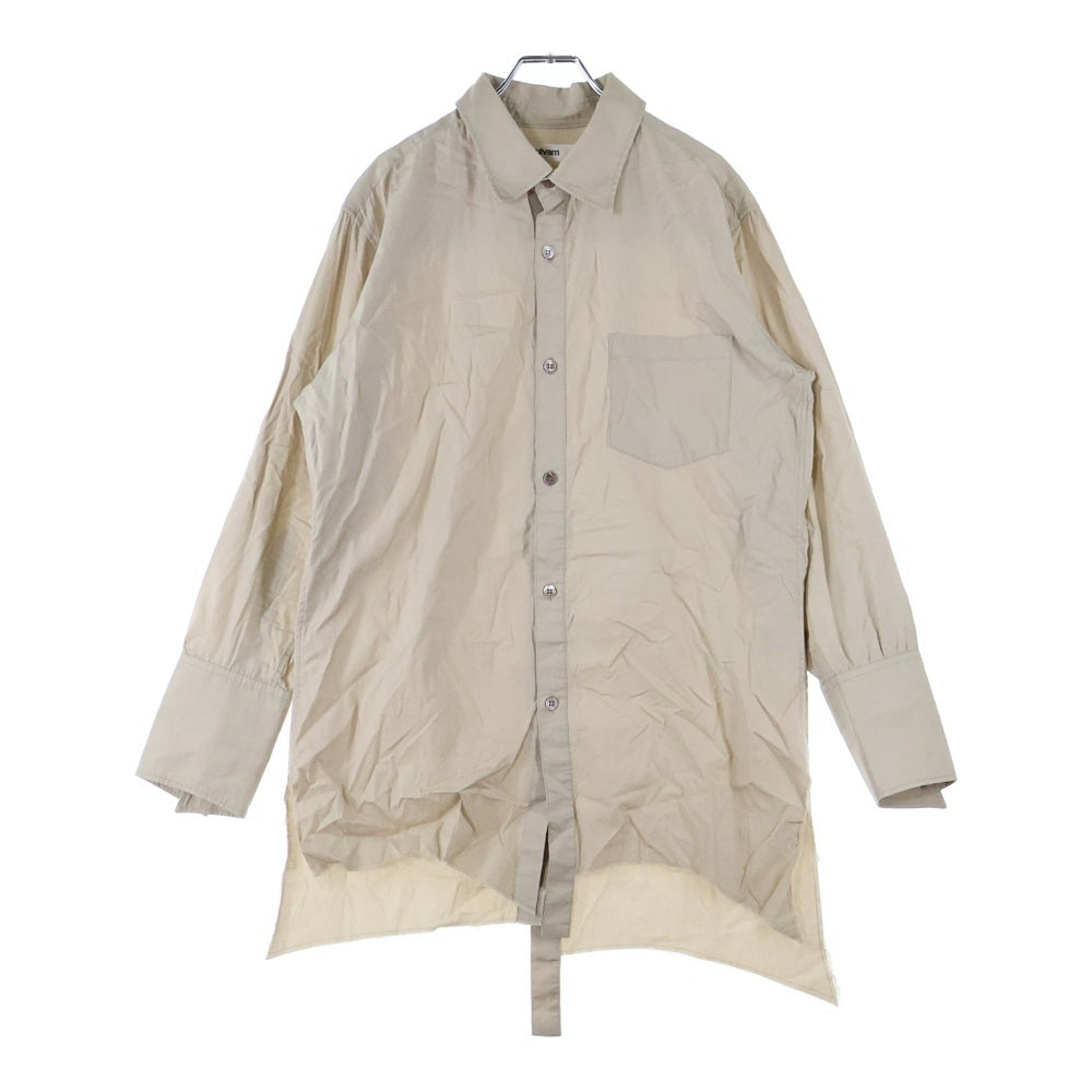 sulvam(サルバム) 19AW DOUBLE OPEN SHIRT ダブルオープン 長袖シャツ ベージュ SK-B04-001