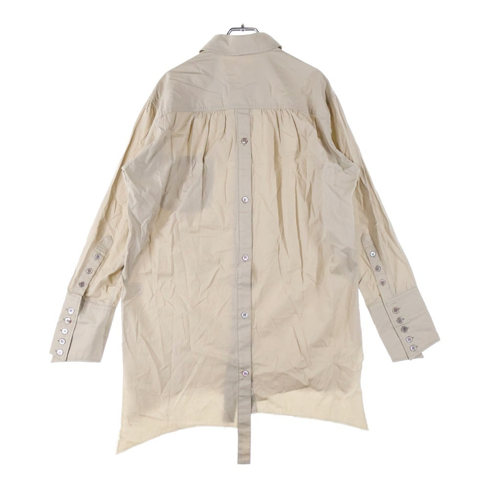 sulvam(サルバム) 19AW DOUBLE OPEN SHIRT ダブルオープン 長袖シャツ ベージュ SK-B04-001