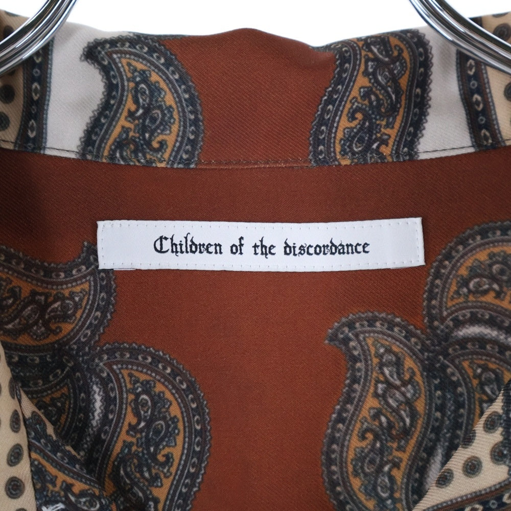 Children of the discordance(チルドレンオブザディスコーダンス) 総柄 ロングスリーブ オープンカラーシャツ 長袖シャツ ブラウン C0TDSH-122D