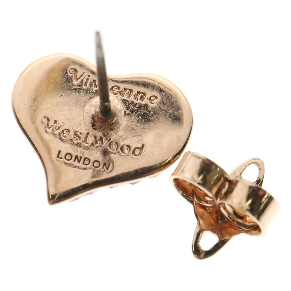 Vivienne Westwood(ヴィヴィアンウエストウッド) Petra ペトラ ラインストーン付き ハート オーブ スタッドピアス ピンク