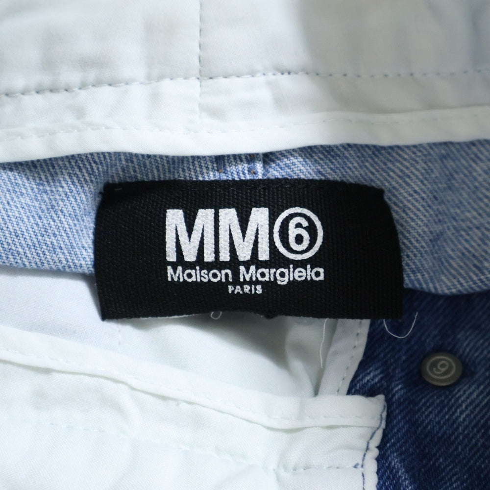 MM6 Maison Margiela(エムエムシックスメゾンマルジェラ) ミッドライズ クロップドデニムパンツ ボタンフライ レディース インディゴ S52LA0212