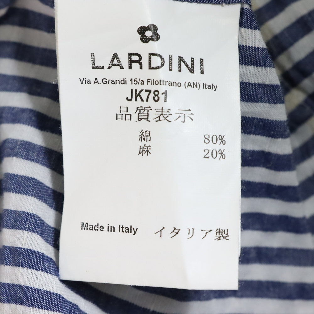 LARDINI(ラルディーニ) ストライプ柄 コットン シングルテーラードジャケット ブルー/ホワイト JK781
