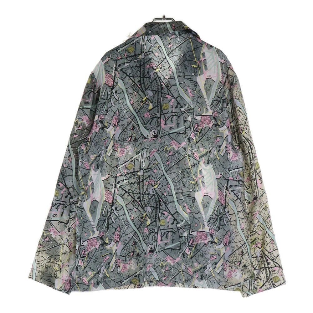 FENDI(フェンディ) 総柄 シルク 長袖オープンカラーシャツ マルチカラー 12CPF-21-4345