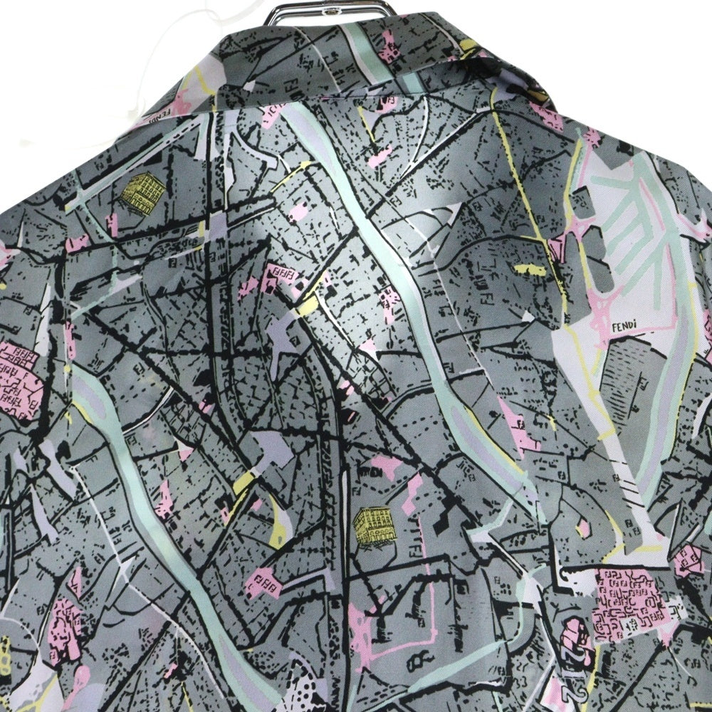 FENDI(フェンディ) 総柄 シルク 長袖オープンカラーシャツ マルチカラー 12CPF-21-4345