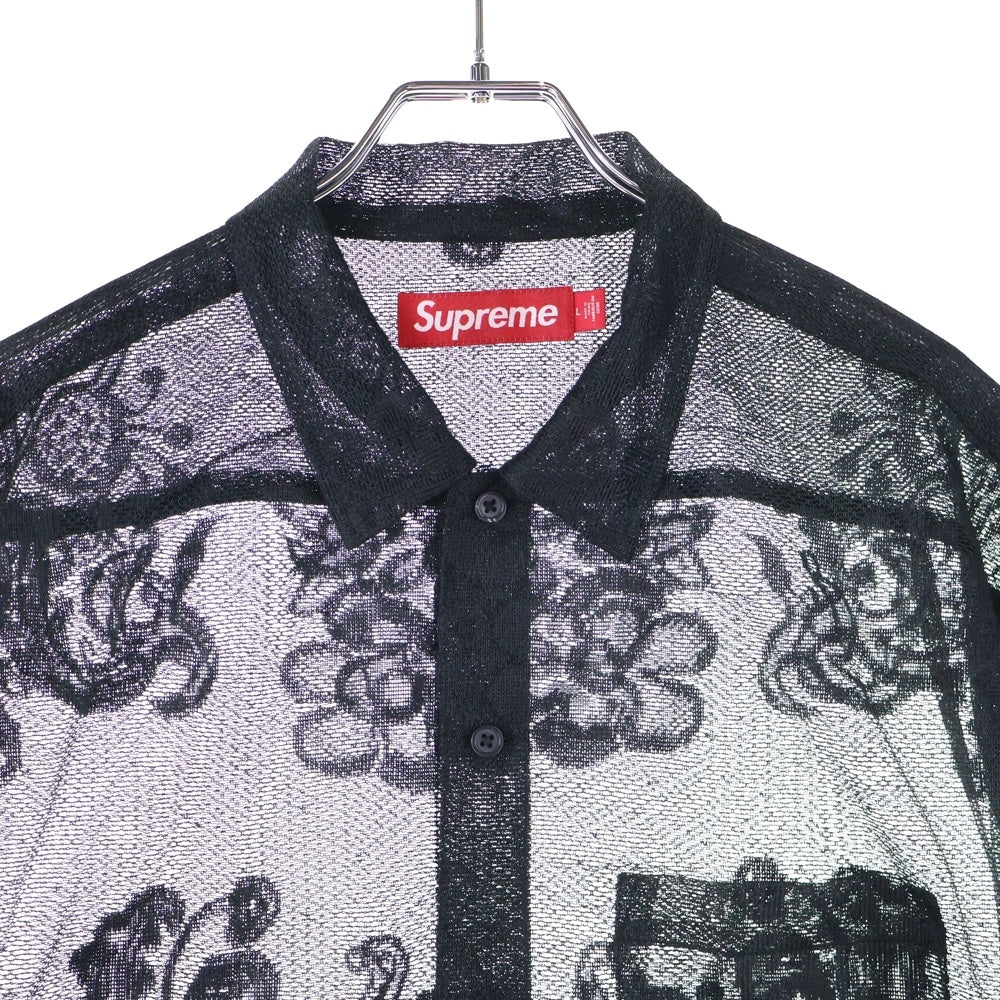 SUPREME(シュプリーム) 25SS Last Supper Lace S/S Shirt ラスト スーパー レース ショートスリーブ 半袖シャツ ブラック