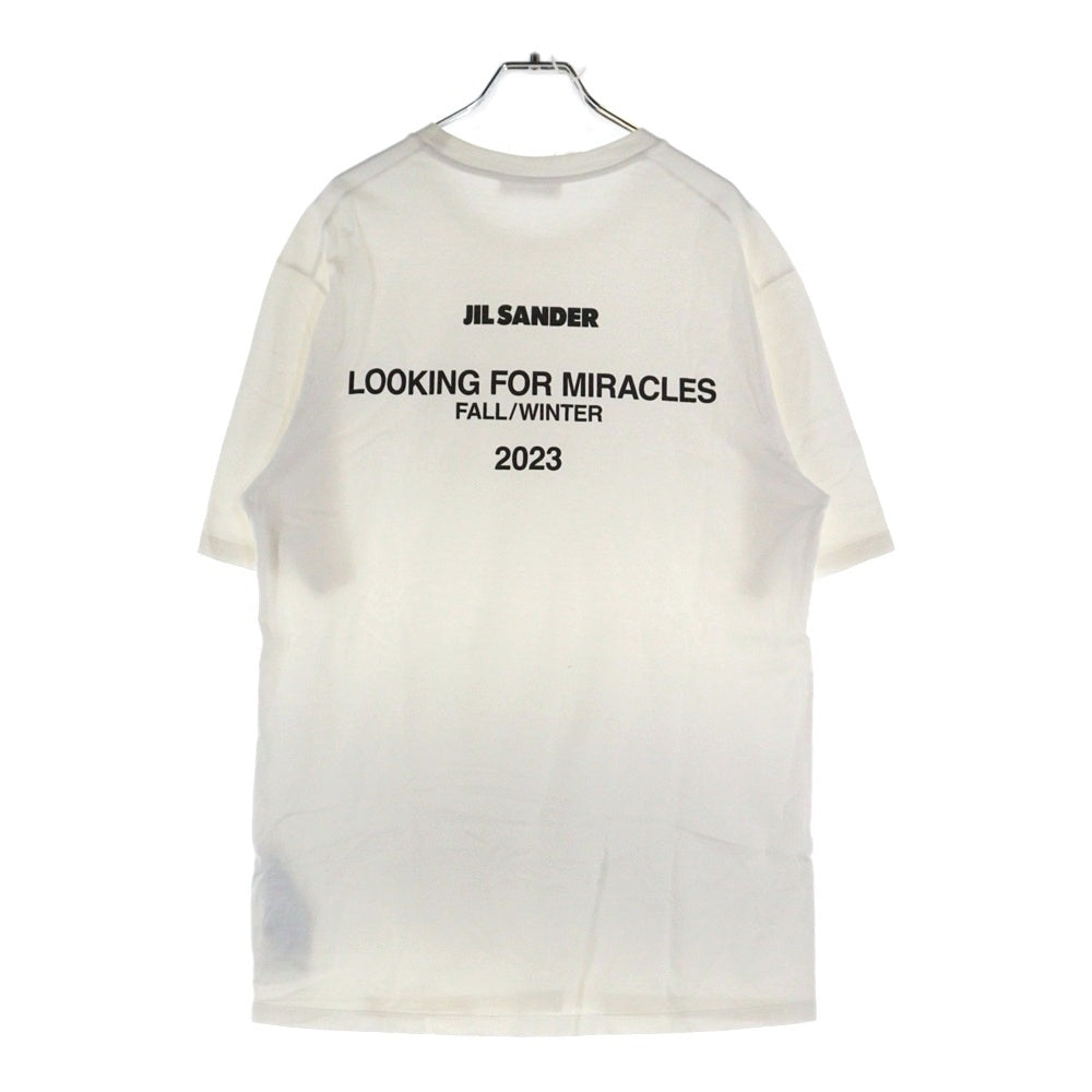 JIL SANDER(ジルサンダー) 23AW バックロゴプリント クルーネック半袖Tシャツ カットソー ホワイト J22GC0140 J46219