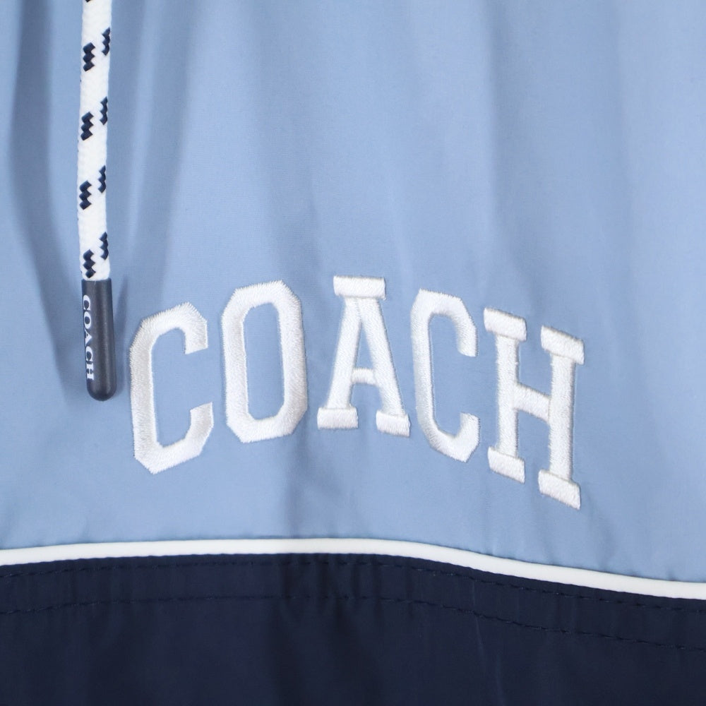 COACH(コーチ) カラーブロック ウインドブレーカー ジップアップフーデッドジャケット ブルー/ネイビー CO798