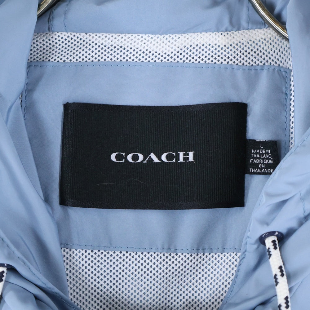 COACH(コーチ) カラーブロック ウインドブレーカー ジップアップフーデッドジャケット ブルー/ネイビー CO798