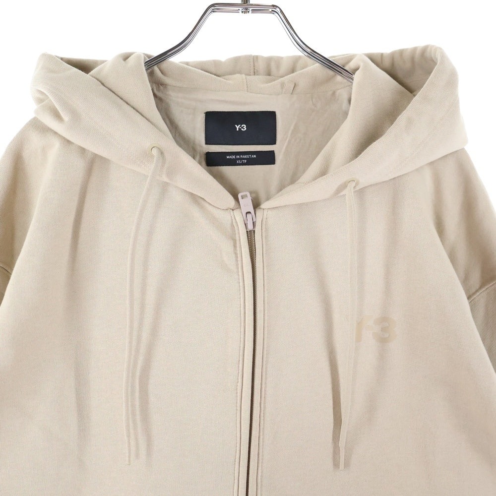 Y-3(ワイスリー) ロゴプリント ジップアップフーデッドパーカー フーディー ベージュ IV5618 0DY001
