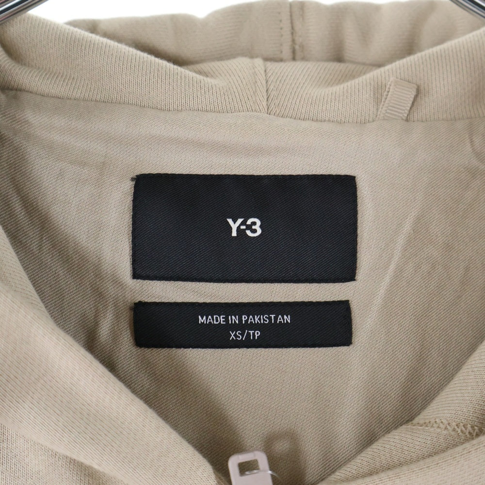 Y-3(ワイスリー) ロゴプリント ジップアップフーデッドパーカー フーディー ベージュ IV5618 0DY001