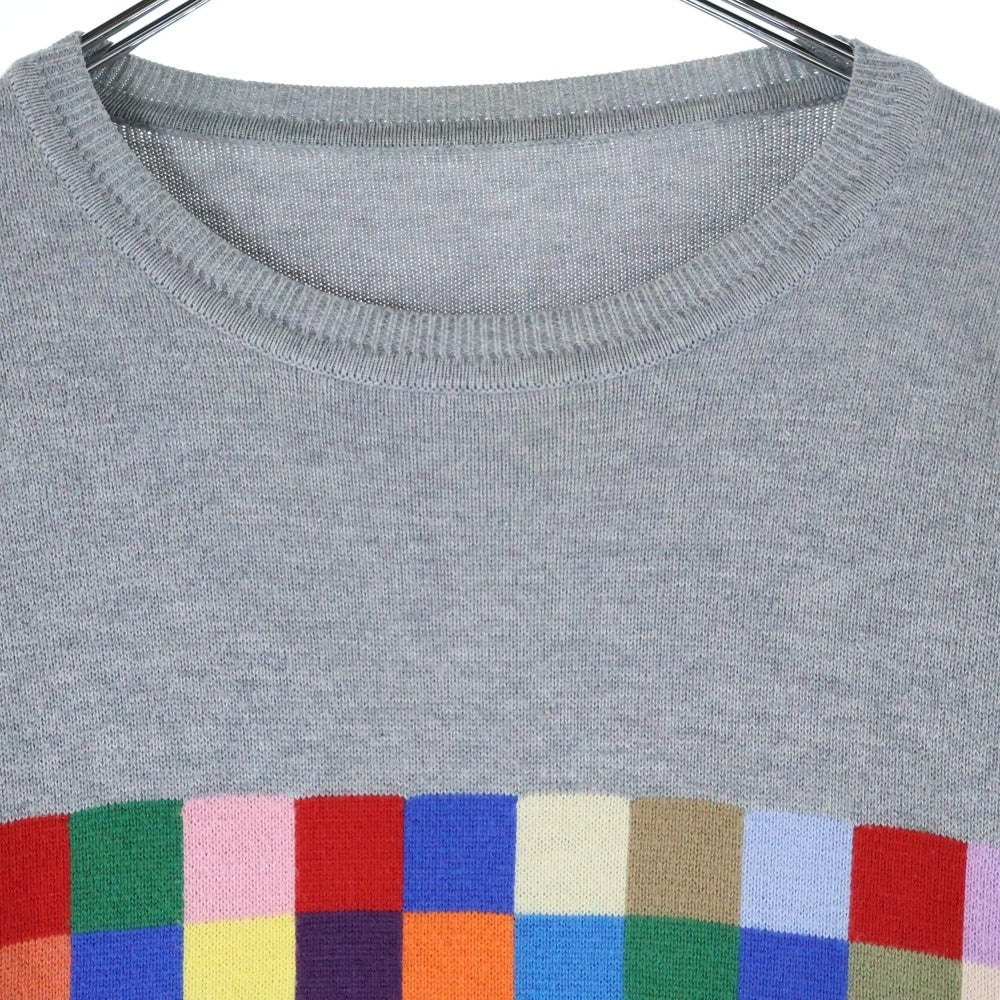 UNIFORM EXPERIMENT(ユニフォームエクスペリメント) 19SS COLOR CHART CREW NECK KNIT カラーチャート クルーネック ニット カーディガン グレー UE-190077