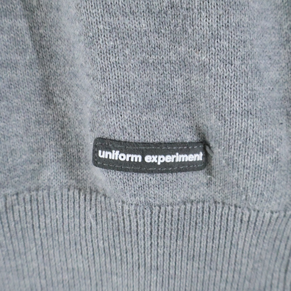 UNIFORM EXPERIMENT(ユニフォームエクスペリメント) 19SS COLOR CHART CREW NECK KNIT カラーチャート クルーネック ニット カーディガン グレー UE-190077