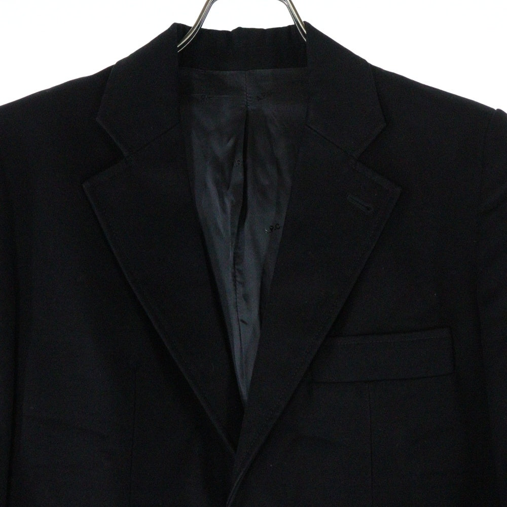 A.P.C(アーペーセー) ノッチドラペル フラップポケット コットン テーラードジャケット ブラック