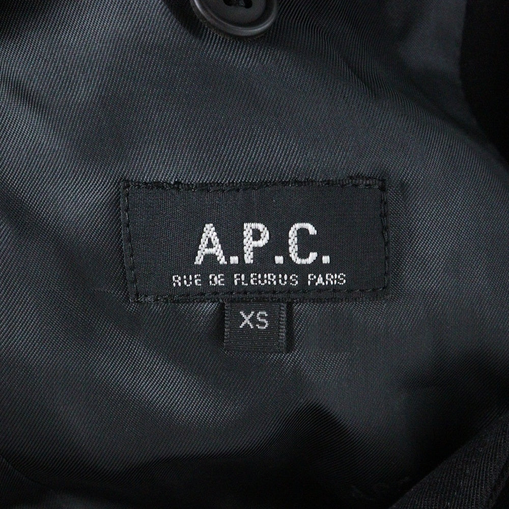 A.P.C(アーペーセー) ノッチドラペル フラップポケット コットン テーラードジャケット ブラック