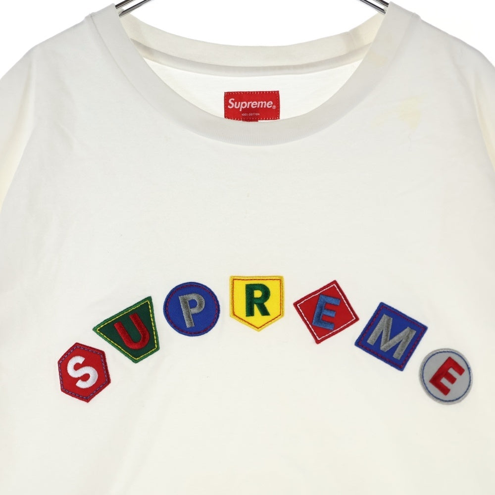 SUPREME(シュプリーム) 21AW Geo Arc L/S Top アーチロゴ クルーネック カットソー 長袖Tシャツ ホワイト