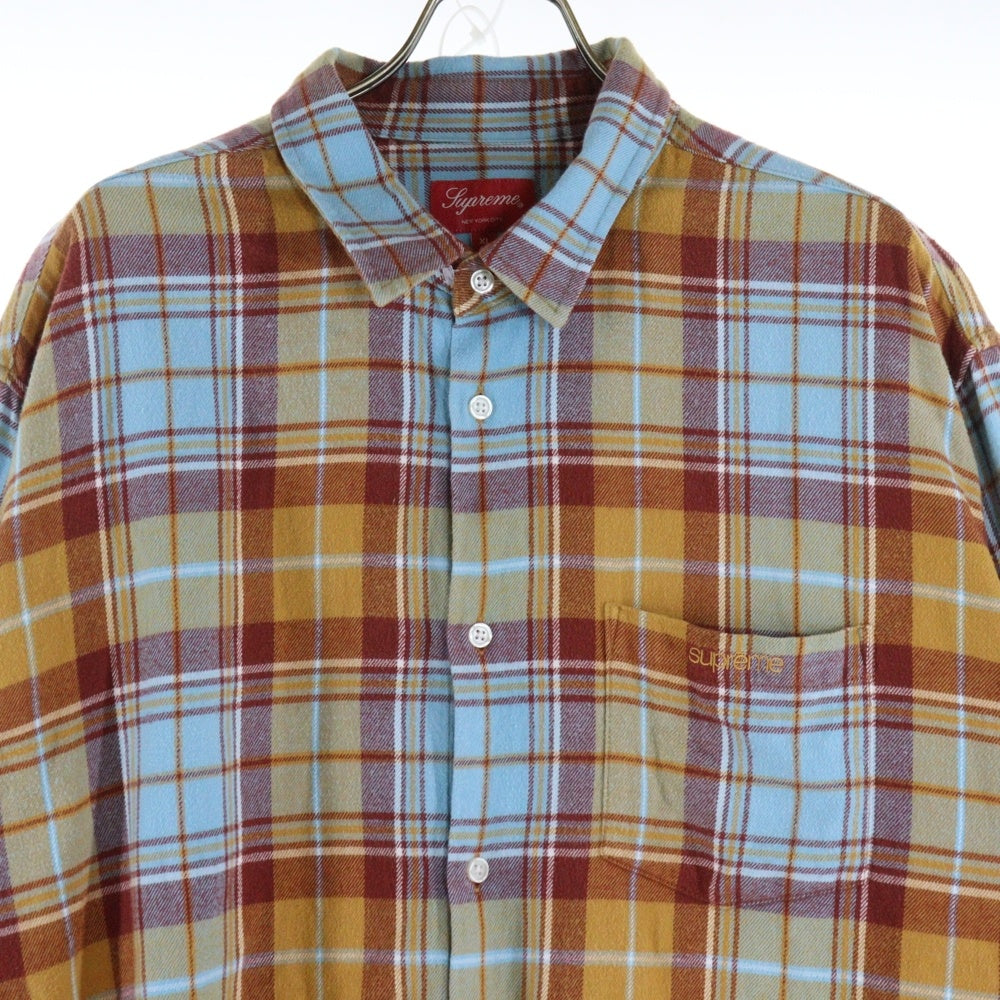 SUPREME(シュプリーム) 22AW Plaid Flannel Shirt プレイド フランネル 胸ポケット チェック長袖シャツ マルチ