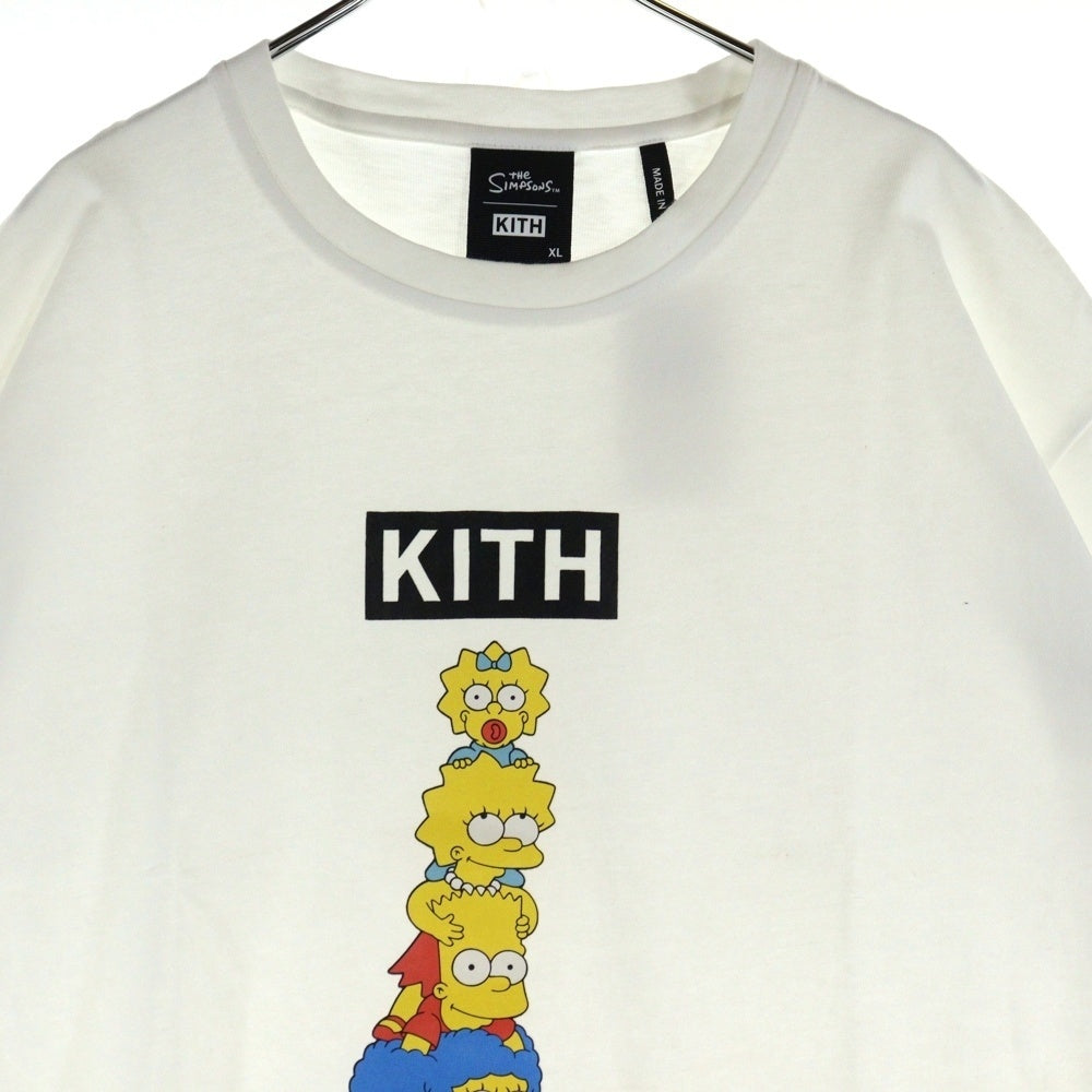 KITH(キス) 21SS ×The Simpsons シンプソンズ フロントプリント クルーネック カットソー 半袖Tシャツ ホワイト