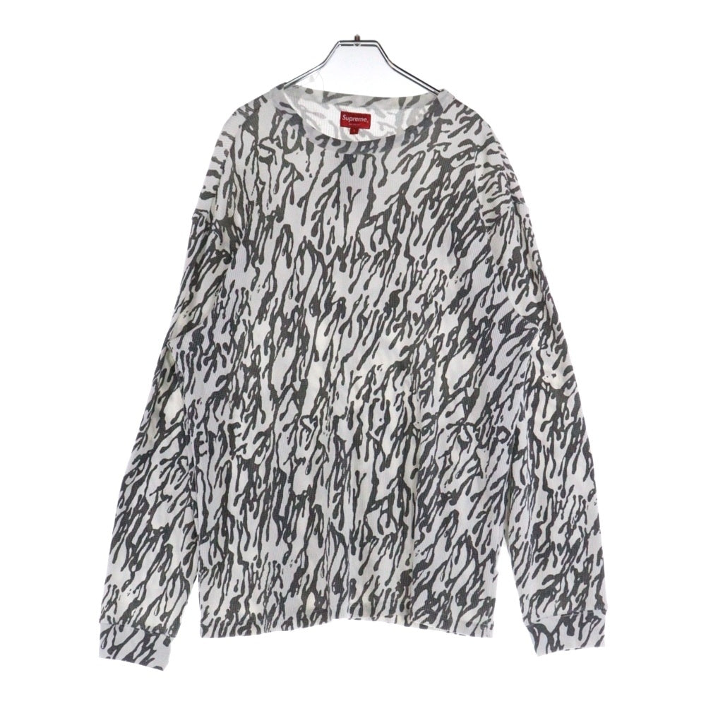 SUPREME(シュプリーム) 22AW Drip Thermal ドリップ サーマル クルーネック カットソー 長袖Tシャツ ブラック/ホワイト