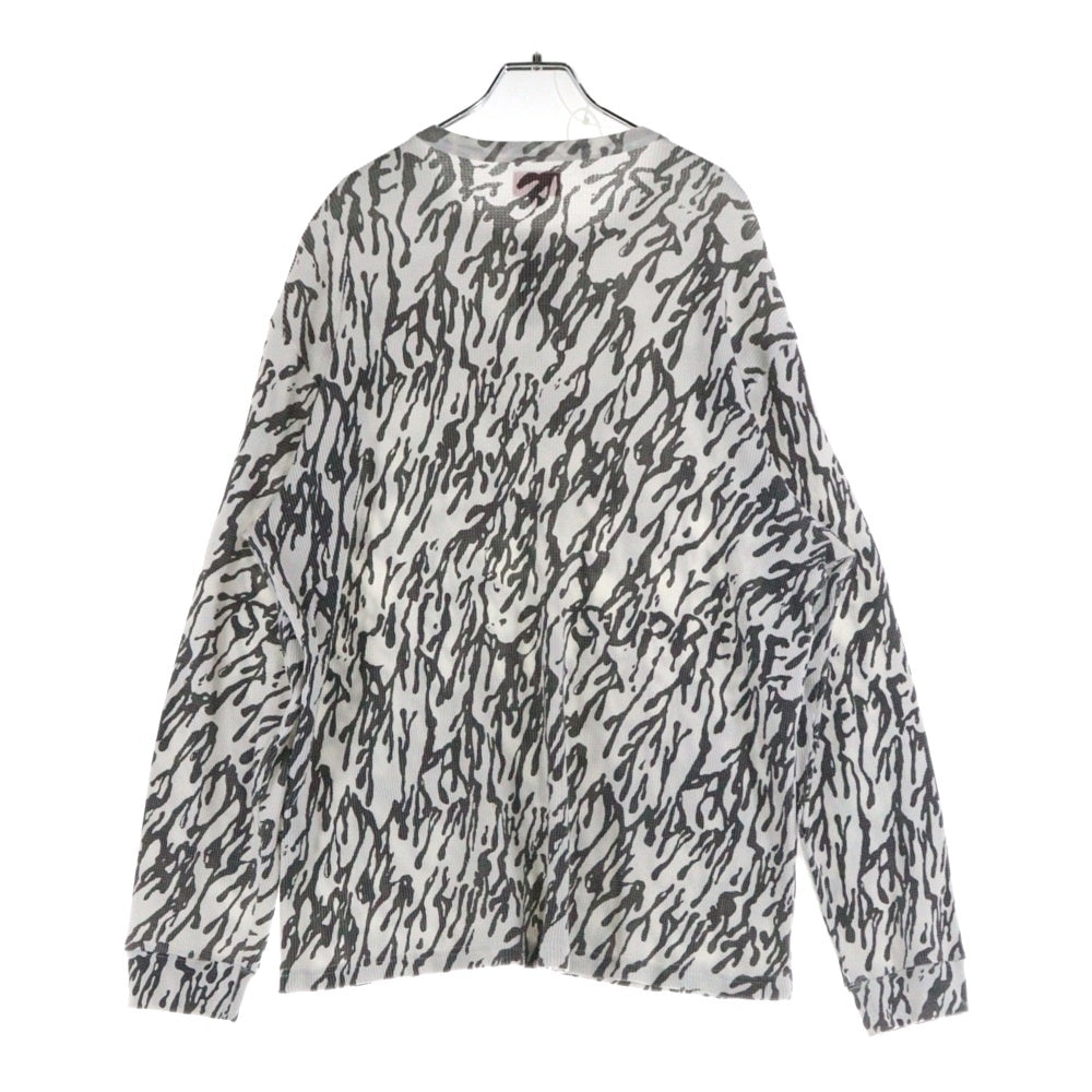 SUPREME(シュプリーム) 22AW Drip Thermal ドリップ サーマル クルーネック カットソー 長袖Tシャツ ブラック/ホワイト