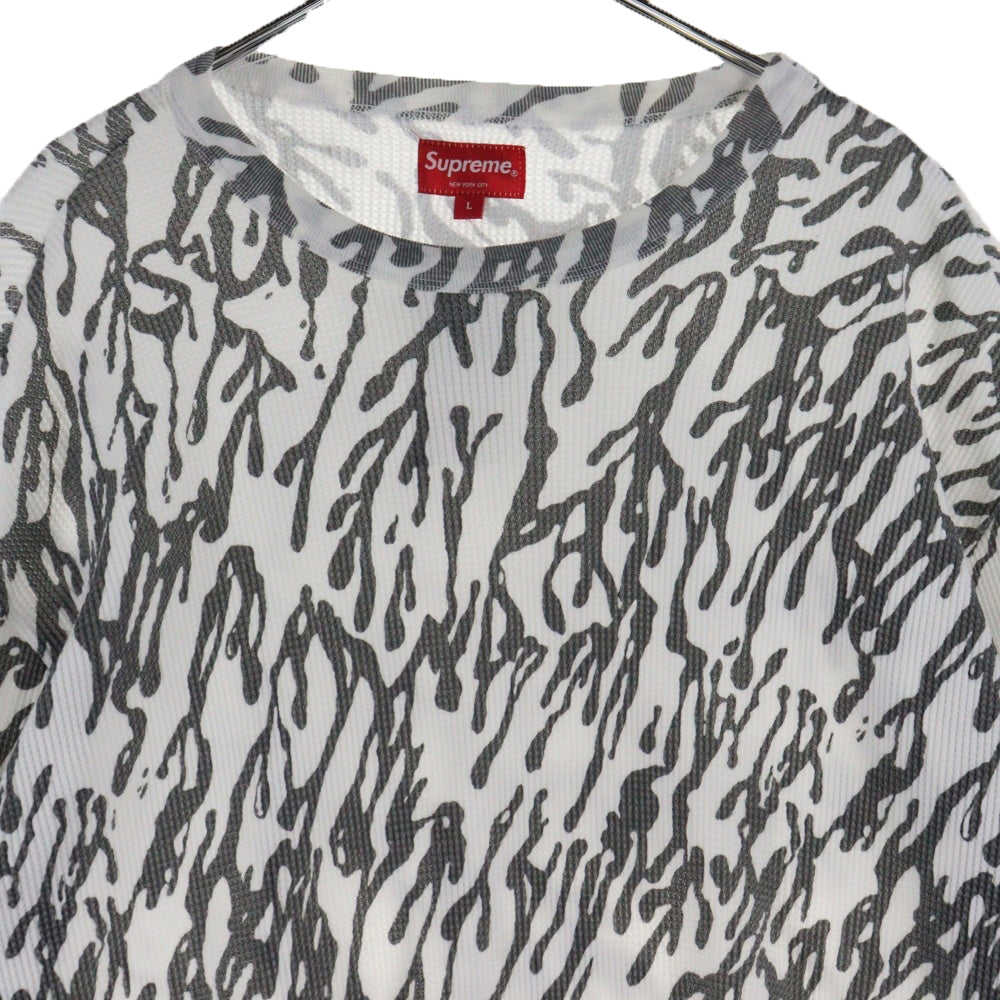 SUPREME(シュプリーム) 22AW Drip Thermal ドリップ サーマル クルーネック カットソー 長袖Tシャツ ブラック/ホワイト