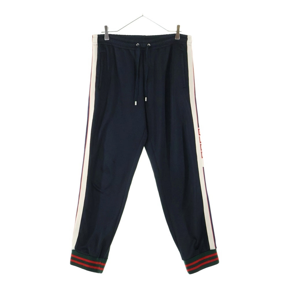 GUCCI(グッチ) 17AW TECHNICAL JERSEY PANTS サイドラインロゴ テクニカル トラックパンツ ブラック 474635 X5T39